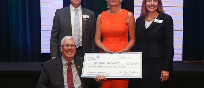 Johnson Controls Donates $100,000 to ASHRAE Research
